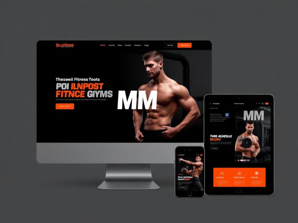 Gym and fitness studio website design with class schedule and membership signup