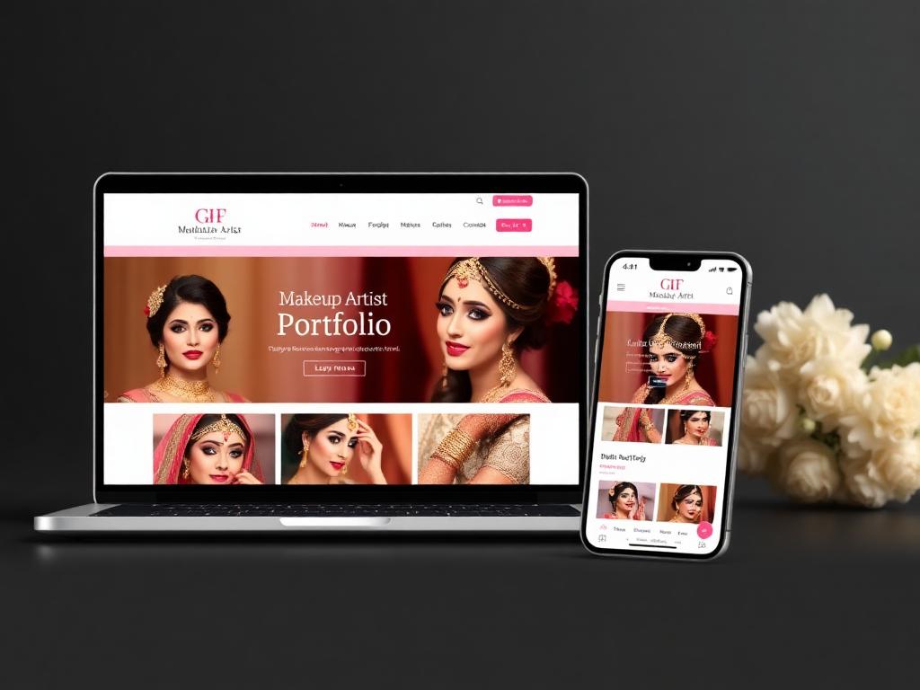 Bridal makeup artist portfolio website with gallery and packages