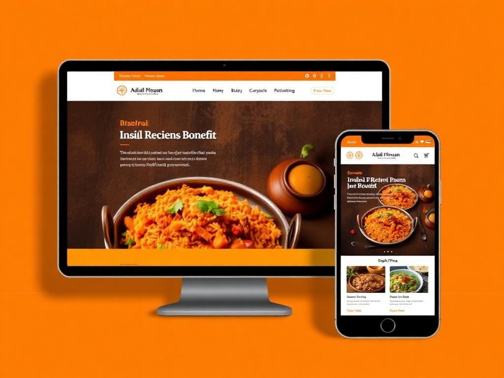 Restaurant website design with menu and online reservation form